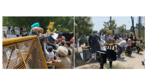 पंजाब में भाजपा के खिलाफ आप का प्रदर्शन, दंगों के दोषी के सं
